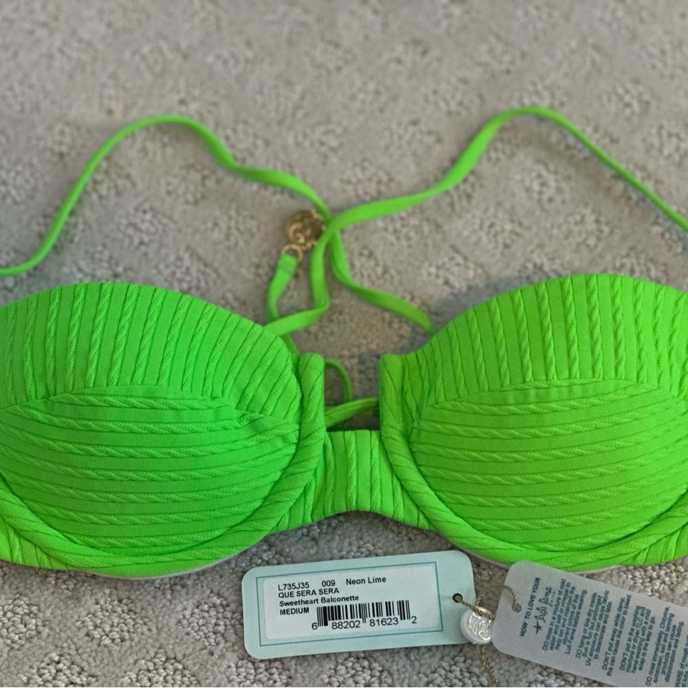 Luli Fama Neon Lime Bikini Top